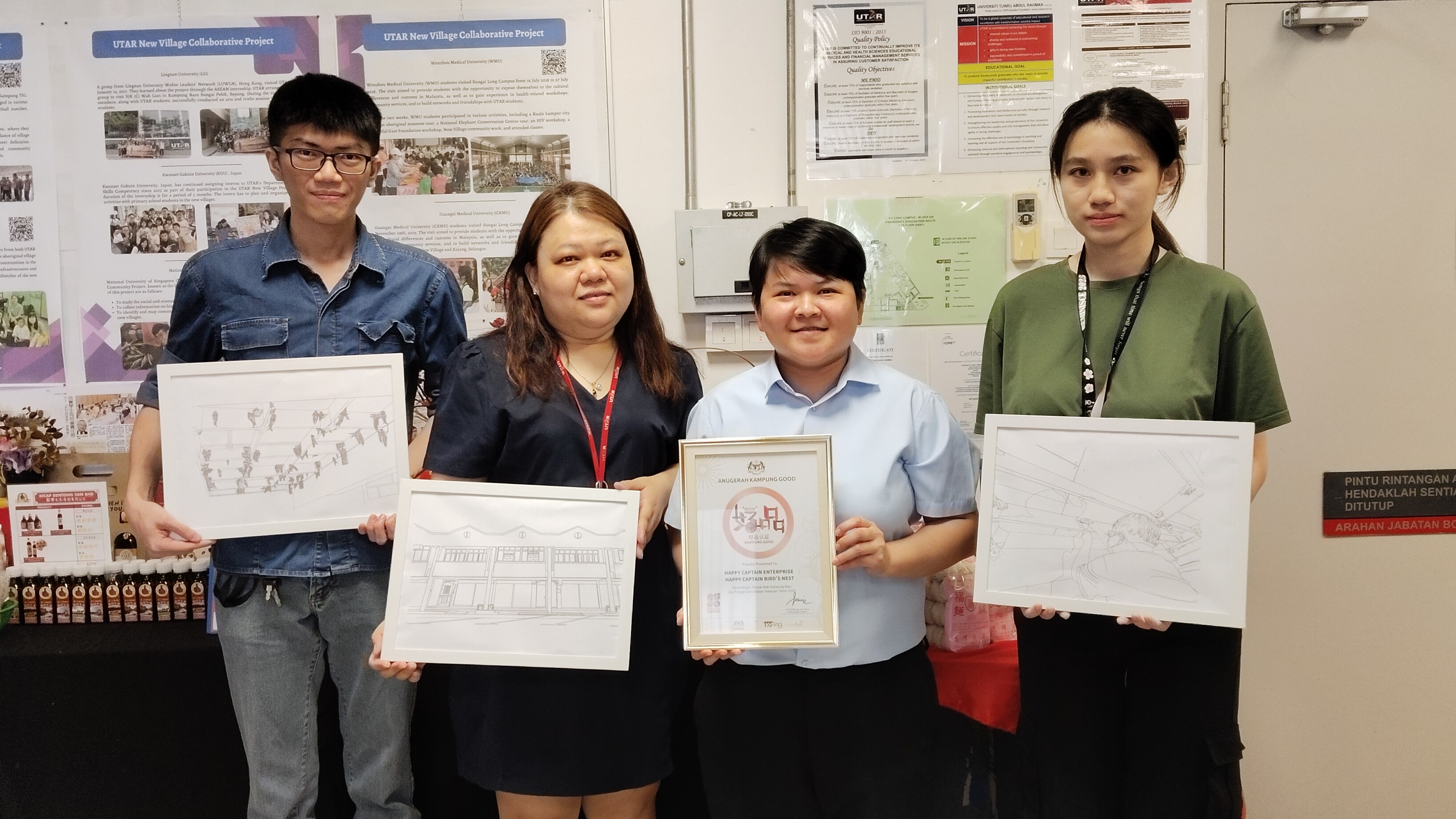 From left: Chong, Department of Soft Skills Competency of Sungai Long Campus Head Ms Fook Oi Yee, Ms Eee Soo Ming and Lim